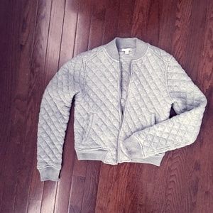 Gap Gray Quilted Cotton Jersey Jacket xs